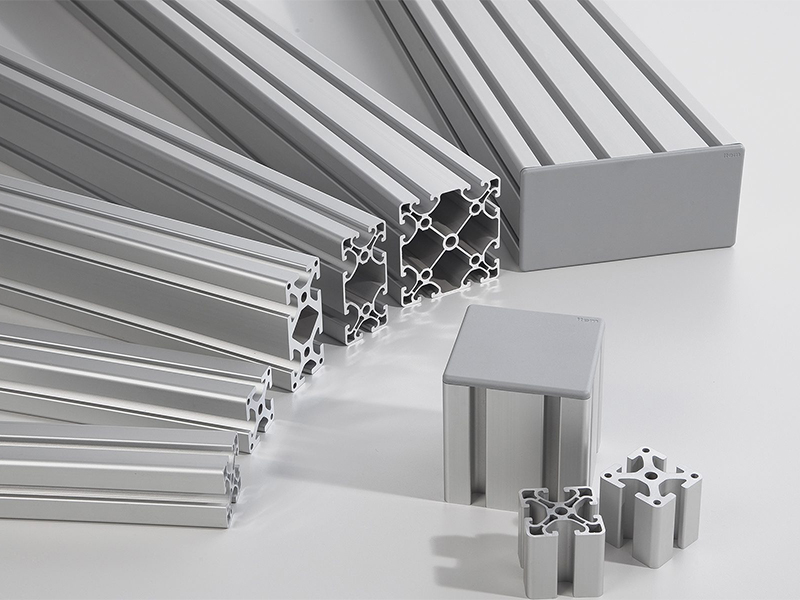 Various aluminum profile extrusions and structural components