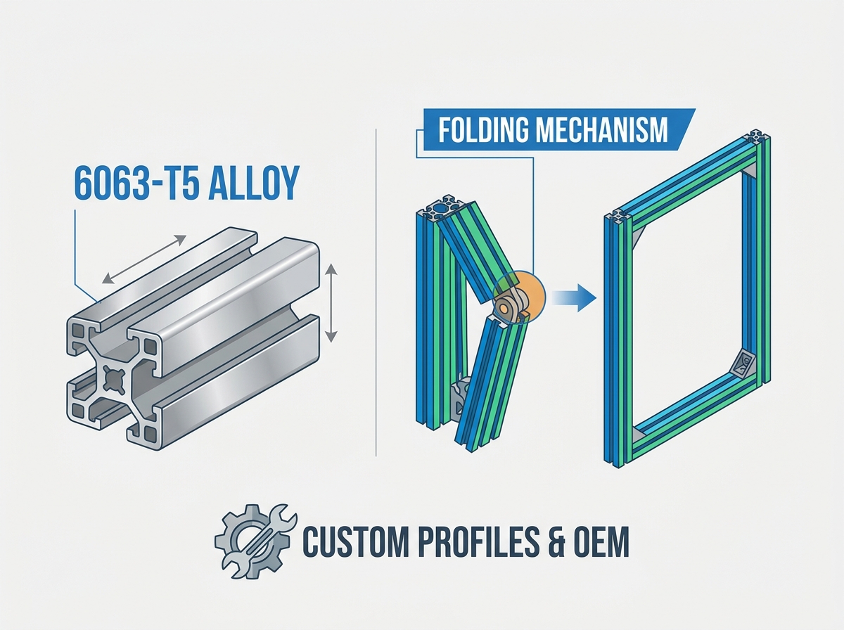 Aluminum Extrusion Folding Frame Profile Design